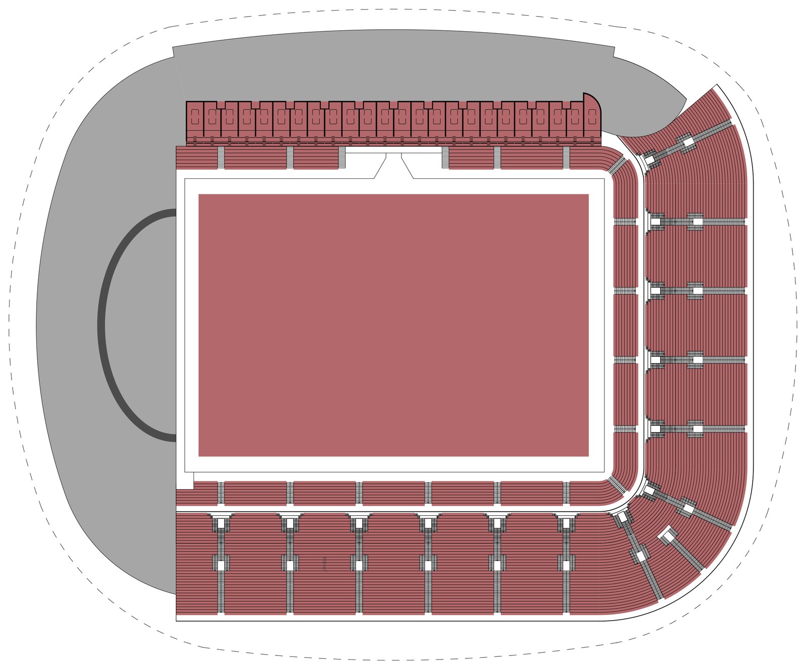 Plan du stade en configuration Concert