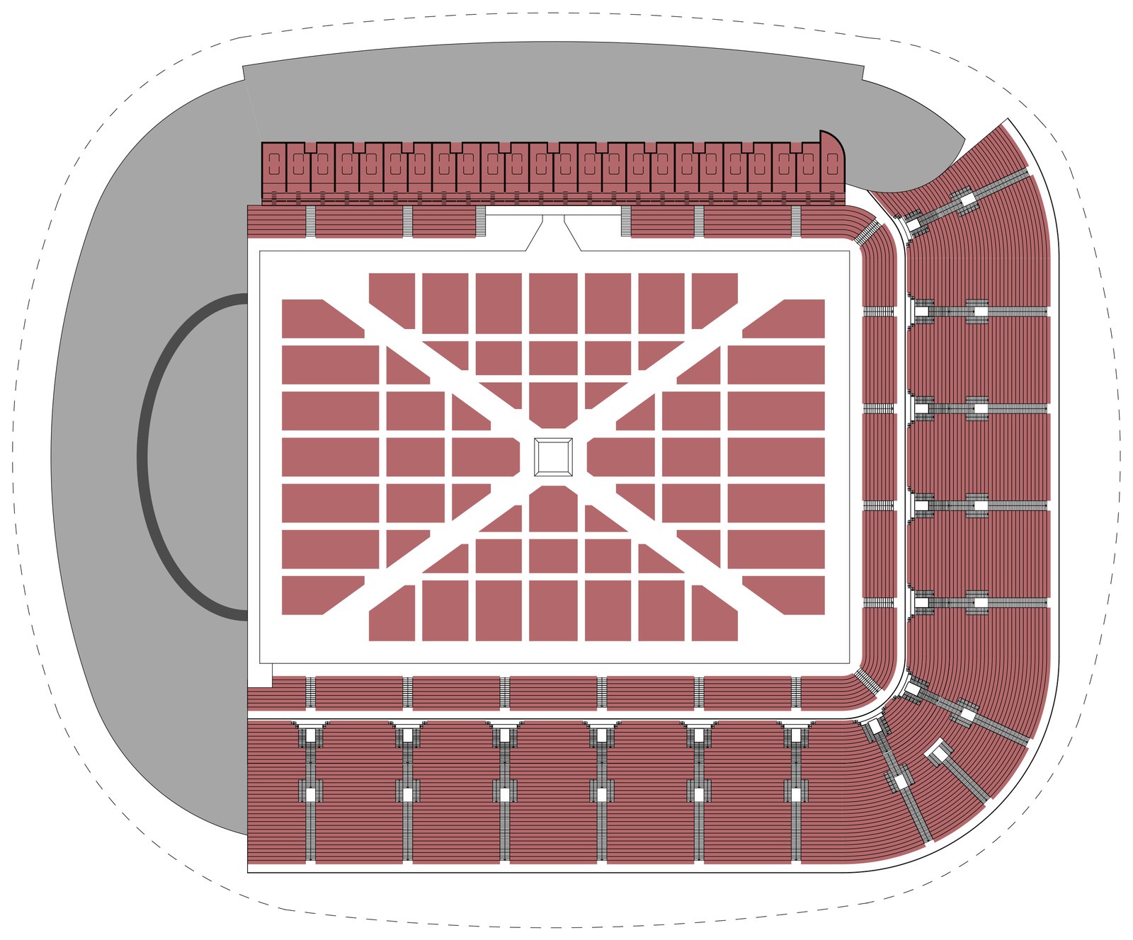 Plan du stade en configuration Box & MMA